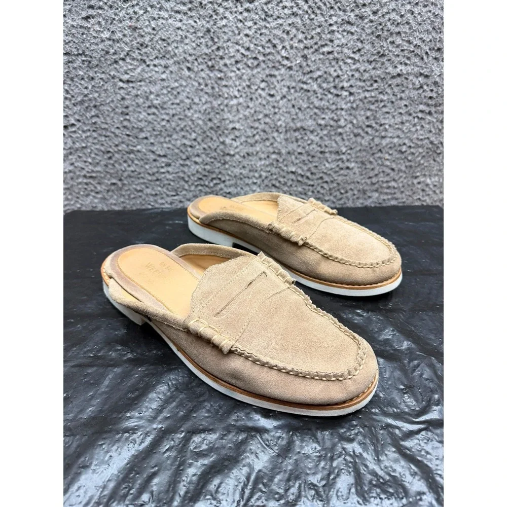 G.H. Bass Weejuns Larson Suede EVA Slides Loafers Desert Sand Mens Size 10.5D US